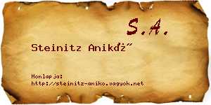 Steinitz Anikó névjegykártya